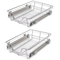 Pull-Out Wire Baskets 2 pcs Silver 400 mm Kings Warehouse 