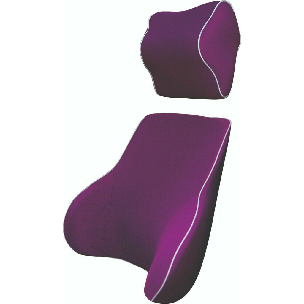 Purple Memory Foam Lumbar Back & Neck Pillow Support Back Cushion Office Car Seat Kings Warehouse 