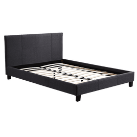 Queen Linen Fabric Bed Frame Grey Kings Warehouse 