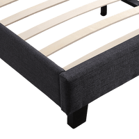Queen Linen Fabric Bed Frame Grey Kings Warehouse 