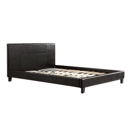 Queen PU Leather Bed Frame Black Kings Warehouse 