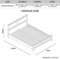 Queen Size Bed Frame Natural Wood like MDF in Oak Colour Kings Warehouse 