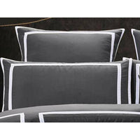 Queen Size Charcoal and White Quilt Cover Set (3PCS) Bedding Kings Warehouse 
