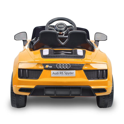 R8 Spyder Audi Licensed Kids Electric Ride On Car Remote Control - Yellow Kings Warehouse 