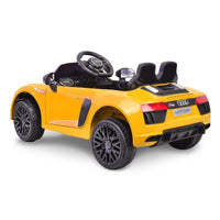 R8 Spyder Audi Licensed Kids Electric Ride On Car Remote Control - Yellow Kings Warehouse 