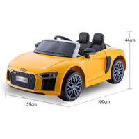 R8 Spyder Audi Licensed Kids Electric Ride On Car Remote Control - Yellow Kings Warehouse 