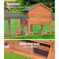 Rabbit Hutch Chicken Coop Wooden Cage Pet Hutch 220cm x 52cm x 84cm coops & hutches Kings Warehouse 