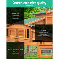 Rabbit Hutch Chicken Coop Wooden Pet Hutch 169cm x 52cm x 72cm coops & hutches Kings Warehouse 
