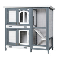 Rabbit Hutch Large Chicken Coop Wooden House Run Cage Pet Bunny Guinea Pig coops & hutches Kings Warehouse 