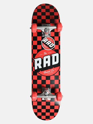 Rad Complete Dude Crew 7" x 30" Skateboard - Checkers Black / Red Kings Warehouse 