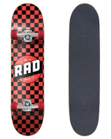 Rad Complete Dude Crew 7" x 30" Skateboard - Checkers Black / Red Kings Warehouse 