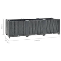 Raised Bed 120x40x38 cm Polypropylene Kings Warehouse 