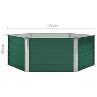 Raised Garden Bed 129x129x46 cm Galvanised Steel Green Kings Warehouse 