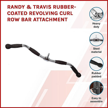 Randy & Travis Rubber-Coated Revolving Curl Row Bar Attachment Kings Warehouse 