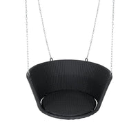 Rattan Porch Swing Chair With Chain Cushion Outdoor Furniture Black Kings Warehouse 