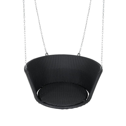 Rattan Porch Swing Chair With Chain Cushion Outdoor Furniture Black Kings Warehouse 