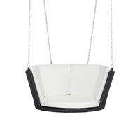 Rattan Porch Swing Chair With Chain Cushion Outdoor Furniture Black Kings Warehouse 