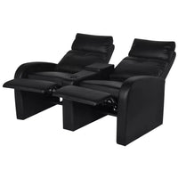 Recliner 2-seat Artificial Leather Black sofas Kings Warehouse 