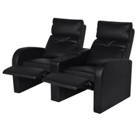 Recliner 2-seat Artificial Leather Black sofas Kings Warehouse 