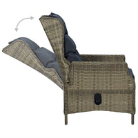 Reclining Garden Chair with Cushions Poly Rattan Brown garden supplies Kings Warehouse 