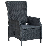 Reclining Garden Chair with Cushions Poly Rattan Dark Grey Outdoor Furniture Kings Warehouse 