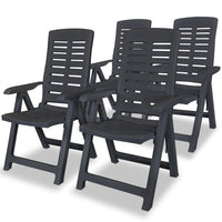 Reclining Garden Chairs 4 pcs Plastic Anthracite Kings Warehouse 