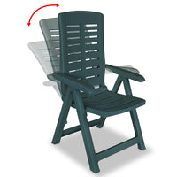 Reclining Garden Chairs 6 pcs Plastic Green Kings Warehouse 