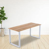 Rectangular-Shaped Table Bench Desk Legs Retro Industrial Design Fully Welded - White Kings Warehouse 