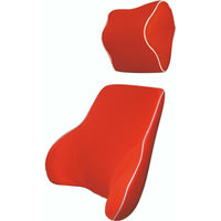 Red Memory Foam Lumbar Back & Neck Pillow Support Back Cushion Office Car Seat Kings Warehouse 
