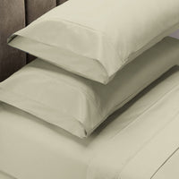 Renee Taylor 1500 Thread Count Pure Soft Cotton Blend Flat & Fitted Sheet Set Ivory King Bedding Kings Warehouse 