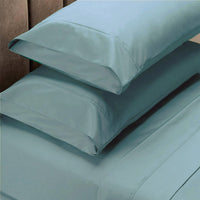 Renee Taylor 1500 Thread Count Pure Soft Cotton Blend Flat & Fitted Sheet Set Mist King Bedding Kings Warehouse 