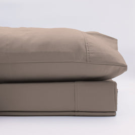 Renee Taylor 1500 Thread Count Pure Soft Cotton Blend Flat & Fitted Sheet Set Stone King Bedding Kings Warehouse 