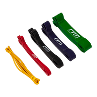 Resistance Band Loop Set of 5 Heavy Duty Gym Yoga Workout Kings Warehouse 