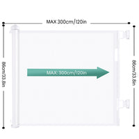 Retractable 3M Doorways Hallways Stairs Baby Gate Dog Pet Gate Indoor Outdoor Safety Gates White Kings Warehouse 