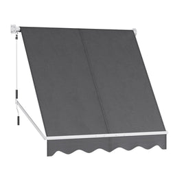 Retractable Fixed Pivot Arm Window Awning Outdoor Blinds 2.1X2.1M Grey Kings Warehouse