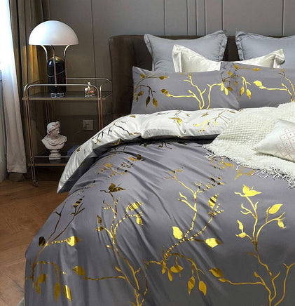 Reversible Design Grey Queen Size Bed Quilt/Doona/Duvet Cover Set Kings Warehouse 