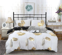 Reversible Design Super King Size Black Gold Duvet Doona Quilt Cover Set Kings Warehouse 