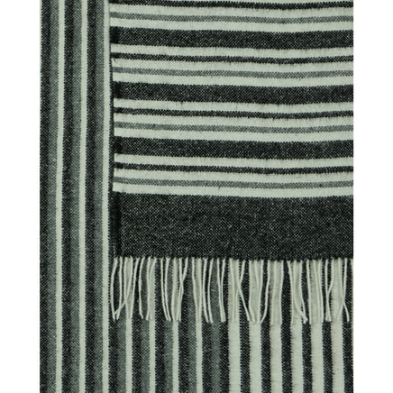 Richmond Throw - Reclaimed Wool Blend - Monochrome Bedding Kings Warehouse 