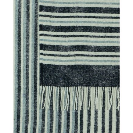 Richmond Throw - Reclaimed Wool Blend - Navy Bedding Kings Warehouse 