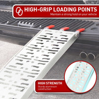 Rigg 2 x Aluminium ATV Loading Ramp Foldable - Silver Kings Warehouse 