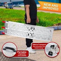 Rigg 2 x Aluminium ATV Loading Ramp Foldable - Silver Kings Warehouse 