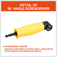 Right Angle Drill Attachment 90° Degree Drill Adapter 1/4" Drive Key Adaptor New Kings Warehouse 