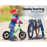 Rigo Kids Balance Bike Ride On Toys Push Bicycle Wheels Toddler Baby 12" Bikes Green Toys Kings Warehouse 