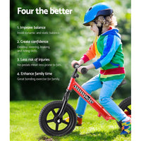 Rigo Kids Balance Bike Ride On Toys Push Bicycle Wheels Toddler Baby 12" Bikes Red Toys Kings Warehouse 