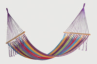 Mayan Legacy Queen Size Outdoor Cotton Mexican Resort Hammock No Fringe in Colorina Colour