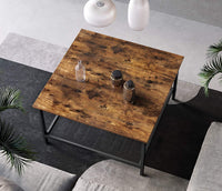 Robust Coffee Table Steel Frame and Mesh Storage Shelf, Rustic Brown and Black living room Kings Warehouse 