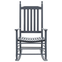 Rocking Chair with Curved Seat Grey Poplar Wood Kings Warehouse 