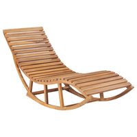 Rocking Sun Lounger with Cushion Solid Teak Wood Outdoor Furniture Kings Warehouse 