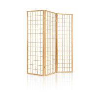 Room Divider Screen Wood Timber Dividers Fold Stand Wide Beige 3 Panel KingsWarehouse 