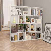 Room Divider/Book Cabinet White 110x24x110 cm